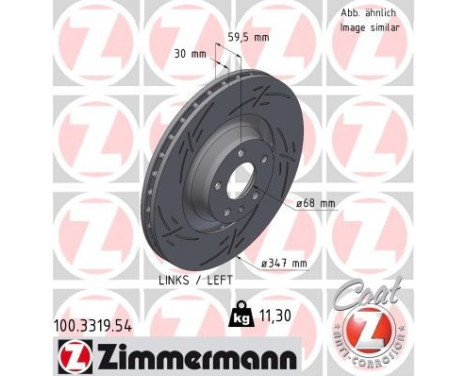 Brake disc BLACK Z 100.3319.54 Zimmermann