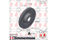 Brake disc BLACK Z 100.3319.55 Zimmermann