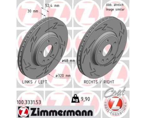 Brake Disc BLACK Z 100.3331.53 Zimmermann, Image 2