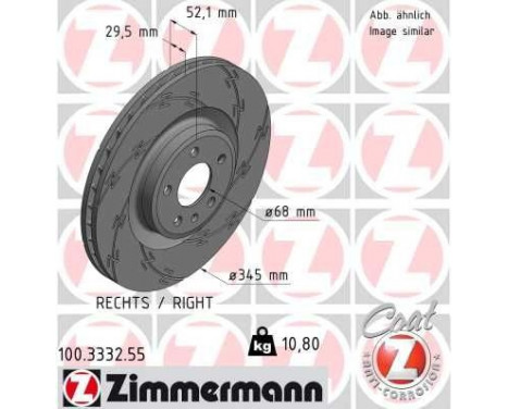 Brake Disc BLACK Z 100.3332.55 Zimmermann, Image 2