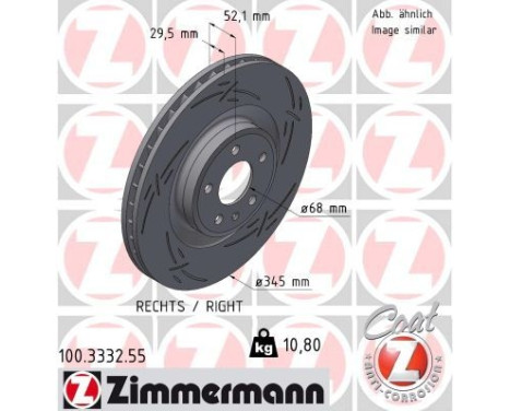 Brake Disc BLACK Z 100.3332.55 Zimmermann, Image 2