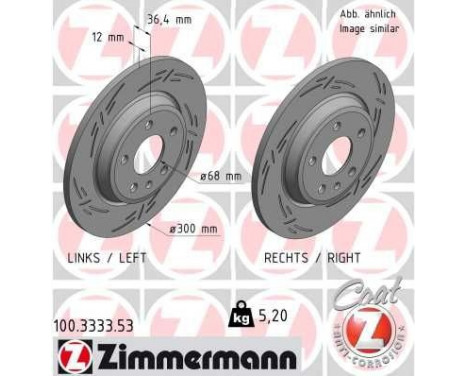 Brake Disc BLACK Z 100.3333.53 Zimmermann, Image 2