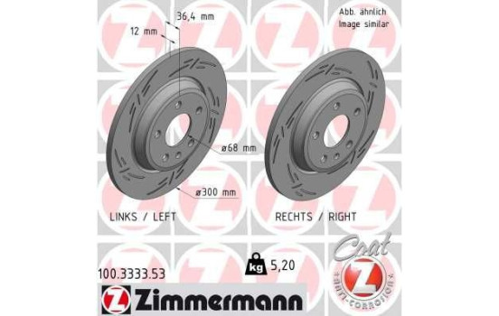 Brake Disc BLACK Z 100.3333.53 Zimmermann, Image 2
