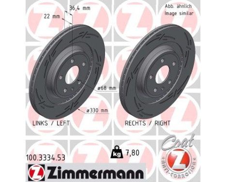 Brake disc BLACK Z 100.3334.53 Zimmermann