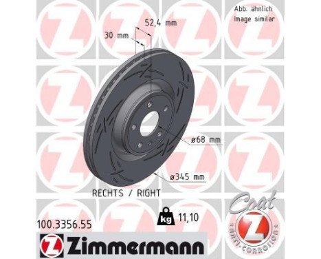 Brake Disc BLACK Z 100.3356.55 Zimmermann, Image 2