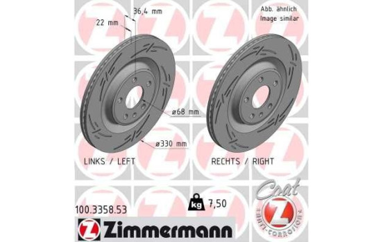 Brake Disc BLACK Z 100.3358.53 Zimmermann, Image 2