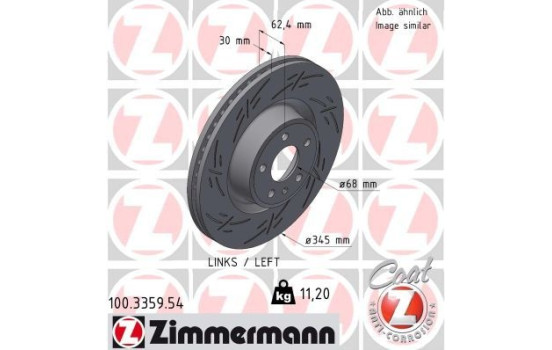 Brake disc BLACK Z 100.3359.54 Zimmermann