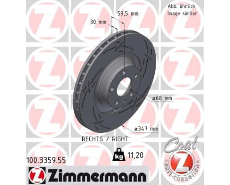 Brake disc BLACK Z 100.3359.55 Zimmermann