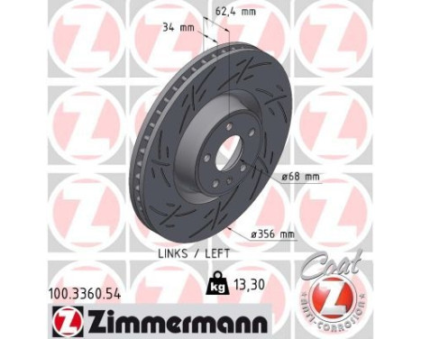 Brake disc BLACK Z 100.3360.54 Zimmermann