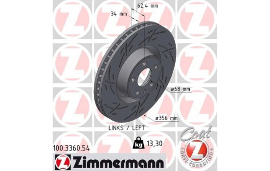 Brake disc BLACK Z 100.3360.54 Zimmermann