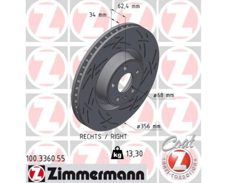Brake disc BLACK Z 100.3360.55 Zimmermann