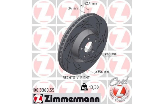 Brake disc BLACK Z 100.3360.55 Zimmermann