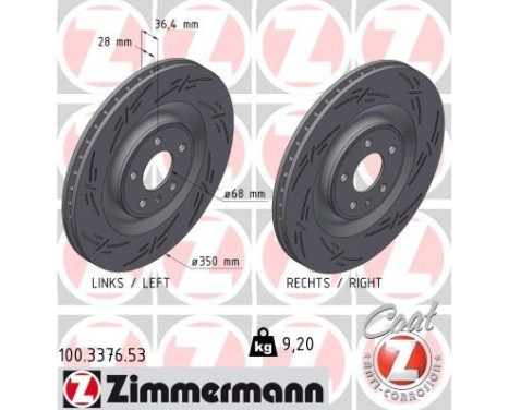 Brake disc BLACK Z 100.3376.53 Zimmermann
