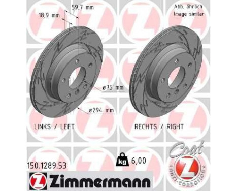 Brake Disc BLACK Z 150.1289.53 Zimmermann, Image 2