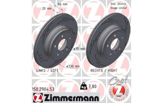Brake disc BLACK Z 150.2904.53 Zimmermann