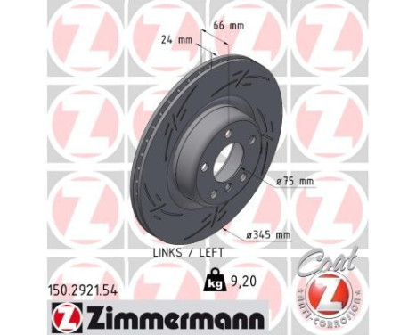 Brake disc BLACK Z 150.2921.54 Zimmermann