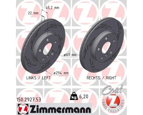 Brake disc BLACK Z 150.2927.53 Zimmermann