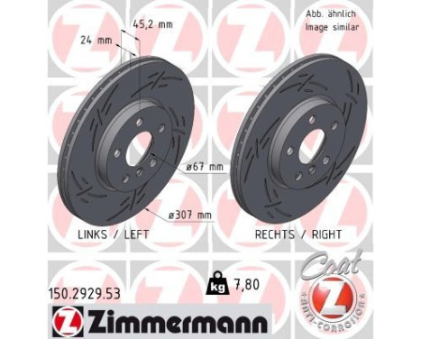 Brake disc BLACK Z 150.2929.53 Zimmermann