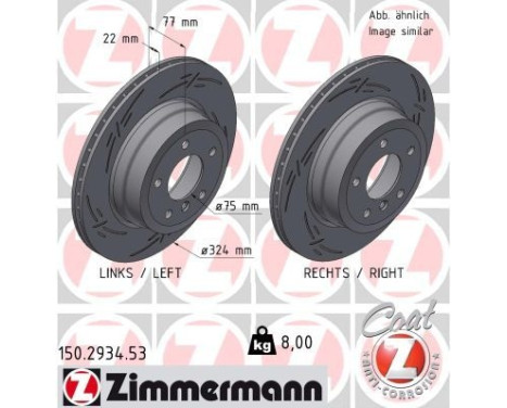 Brake disc BLACK Z 150.2934.53 Zimmermann