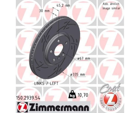 Brake disc BLACK Z 150.2939.54 Zimmermann