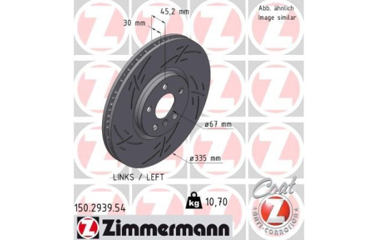 Brake disc BLACK Z 150.2939.54 Zimmermann