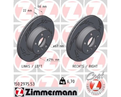 Brake disc BLACK Z 150.2975.53 Zimmermann