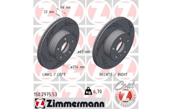 Brake disc BLACK Z 150.2975.53 Zimmermann