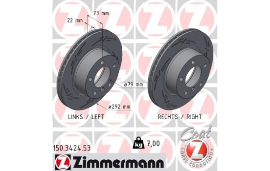 Brake disc BLACK Z 150.3424.53 Zimmermann
