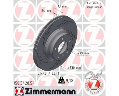 Brake disc BLACK Z 150.3428.54 Zimmermann