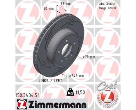 Brake Disc BLACK Z 150.3434.54 Zimmermann, Image 2