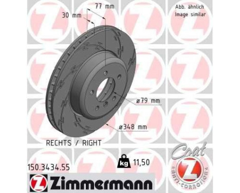 Brake Disc BLACK Z 150.3434.55 Zimmermann, Image 2