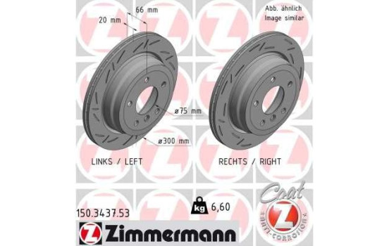 Brake Disc BLACK Z 150.3437.53 Zimmermann, Image 2
