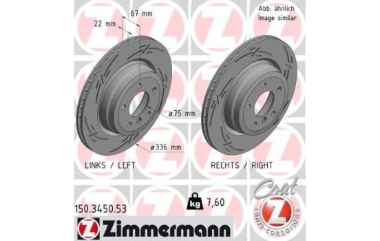 Brake Disc BLACK Z 150.3450.53 Zimmermann, Image 2
