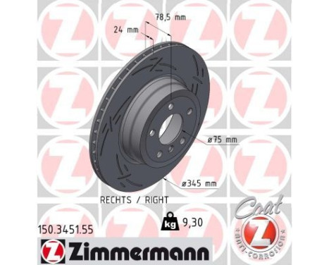 Brake disc BLACK Z 150.3451.55 Zimmermann