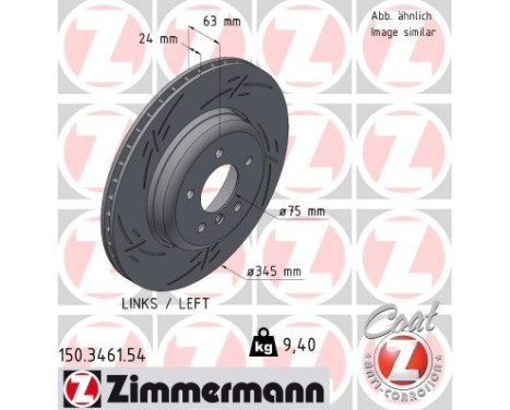 Brake Disc BLACK Z 150.3461.54 Zimmermann, Image 2