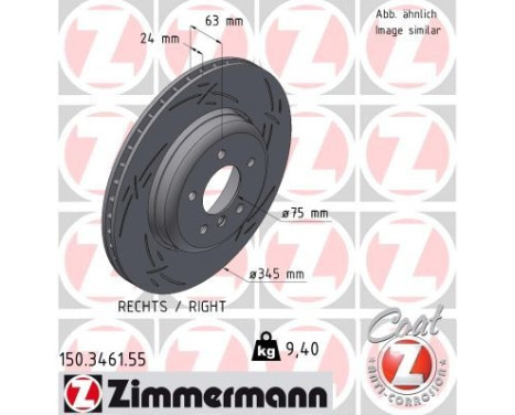 Brake Disc BLACK Z 150.3461.55 Zimmermann, Image 2