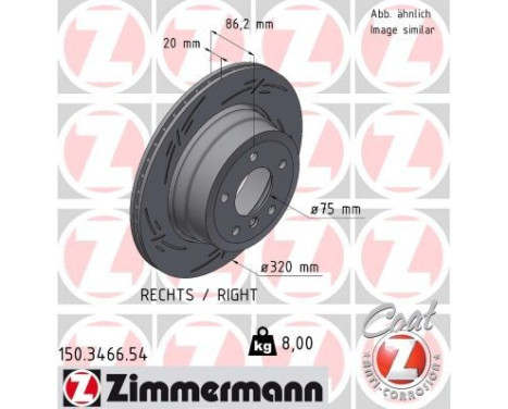 Brake Disc BLACK Z 150.3466.54 Zimmermann, Image 2