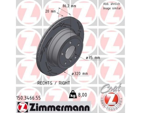 Brake Disc BLACK Z 150.3466.55 Zimmermann, Image 2