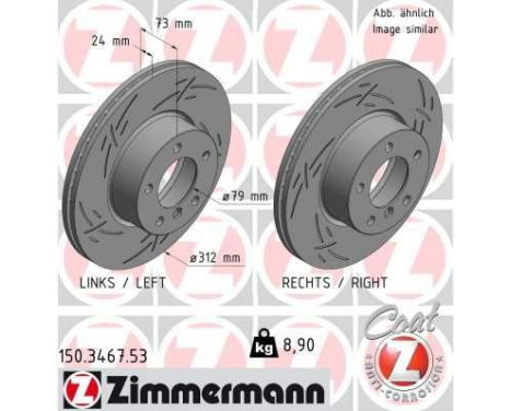 Brake Disc BLACK Z 150.3467.53 Zimmermann, Image 2