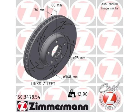 Brake Disc BLACK Z 150.3478.54 Zimmermann, Image 2