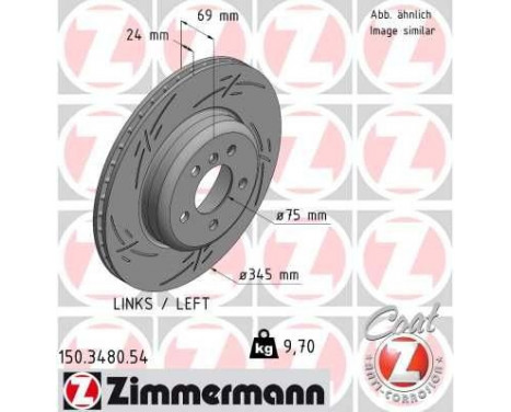 Brake Disc BLACK Z 150.3480.54 Zimmermann, Image 2