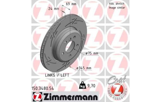Brake Disc BLACK Z 150.3480.54 Zimmermann, Image 2