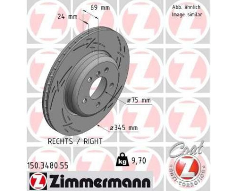 Brake Disc BLACK Z 150.3480.55 Zimmermann, Image 2