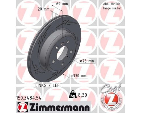 Brake Disc BLACK Z 150.3484.54 Zimmermann, Image 2