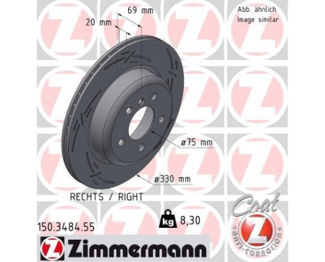 Brake Disc BLACK Z 150.3484.55 Zimmermann, Image 2