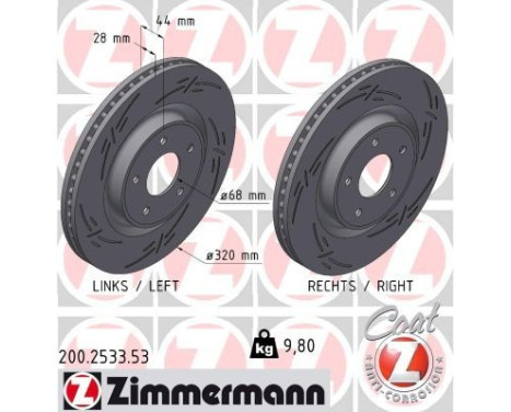 Brake disc BLACK Z 200.2533.53 Zimmermann