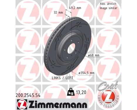 Brake disc BLACK Z 200.2545.54 Zimmermann