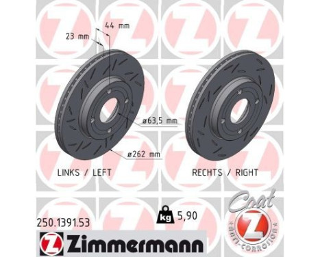 Brake disc BLACK Z 250.1391.53 Zimmermann