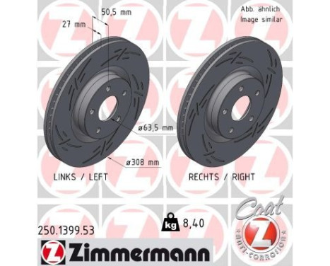 Brake disc BLACK Z 250.1399.53 Zimmermann