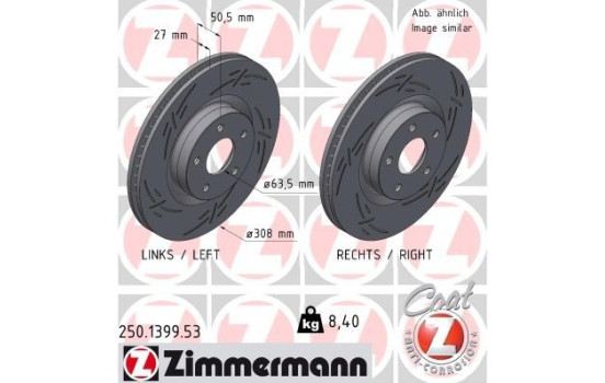 Brake disc BLACK Z 250.1399.53 Zimmermann